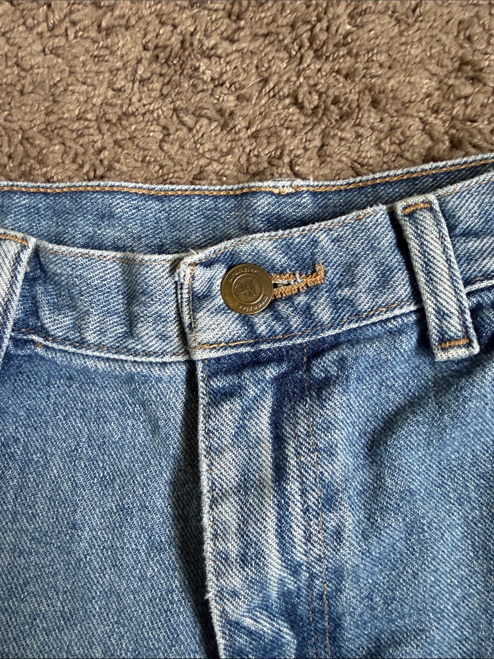 Wrangler Medium Blue Denim Cutoff Shorts - Picture 3 of 4